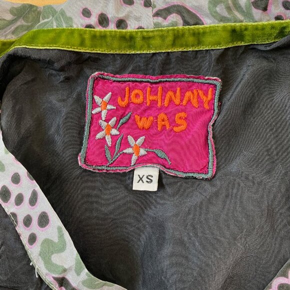 Johnny Was Silk Floral Embroidered Empire Waist Babydoll Long Sleeve Blouse - Picture 10 of 11